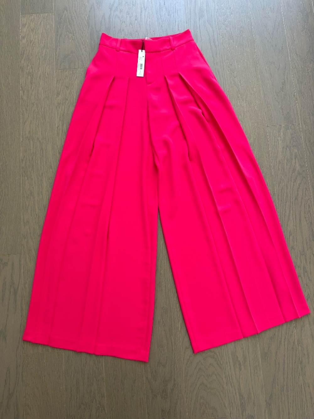 Alice + Olivia Blaire High Rise Pleated Pants Trousers Deep Pink Size 0 w/ Tags - Picture 3 of 9